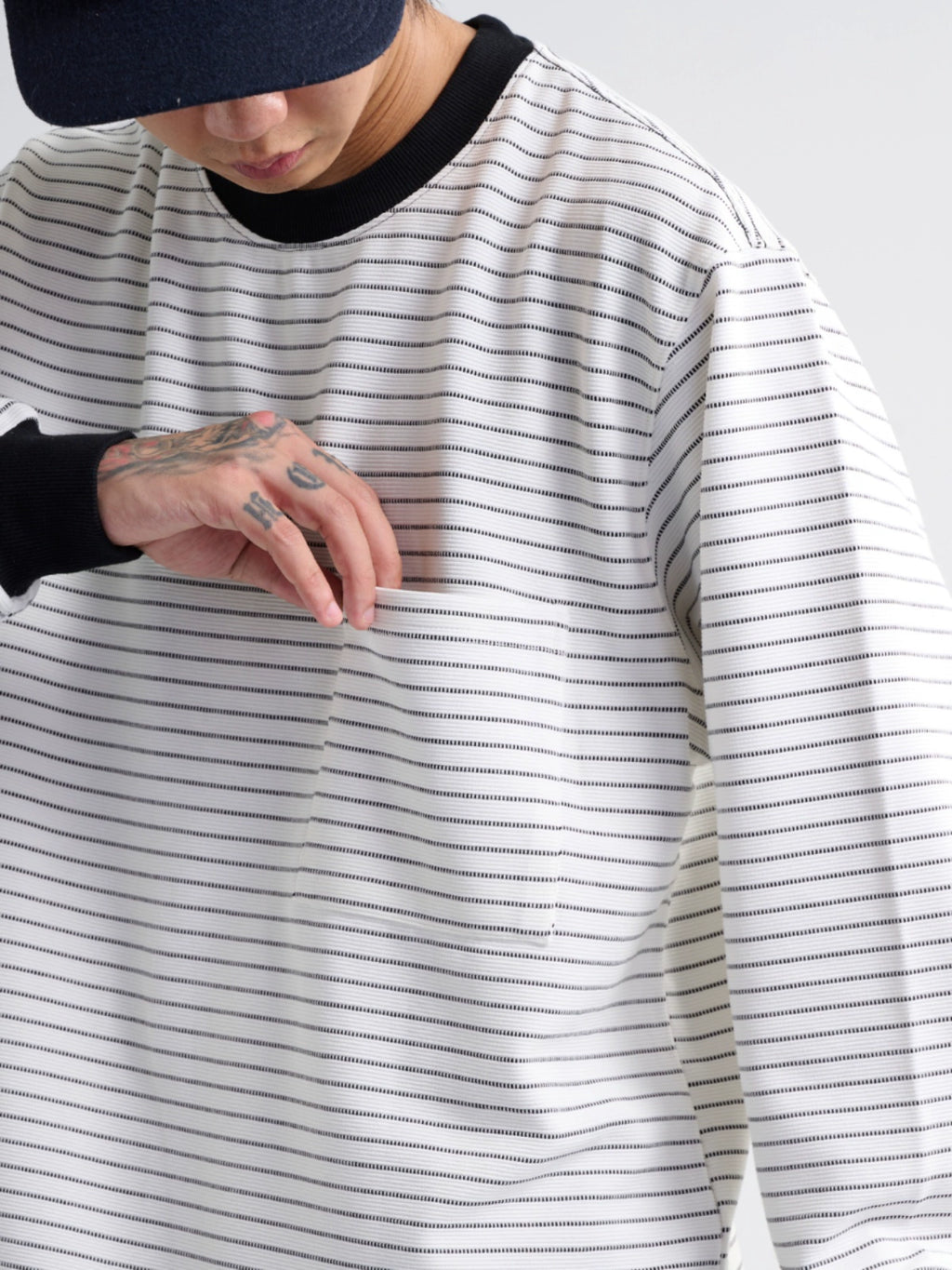 NUMBERSALT Casual Vintage Trend Loose Striped Long Sleeve