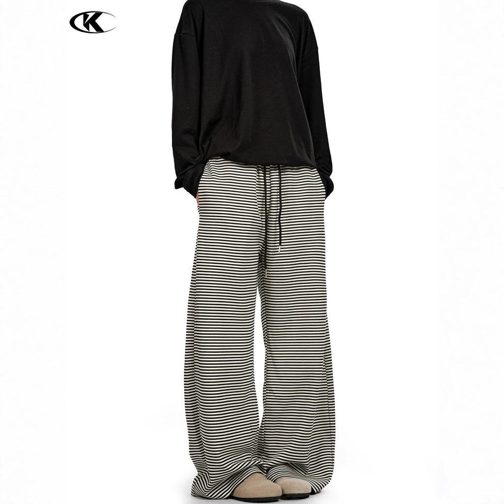11KN Retro Straight Casual Wide-leg Floor Pants