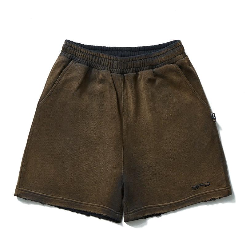 Remedy Washed Embroidered Frayed Casual Shorts