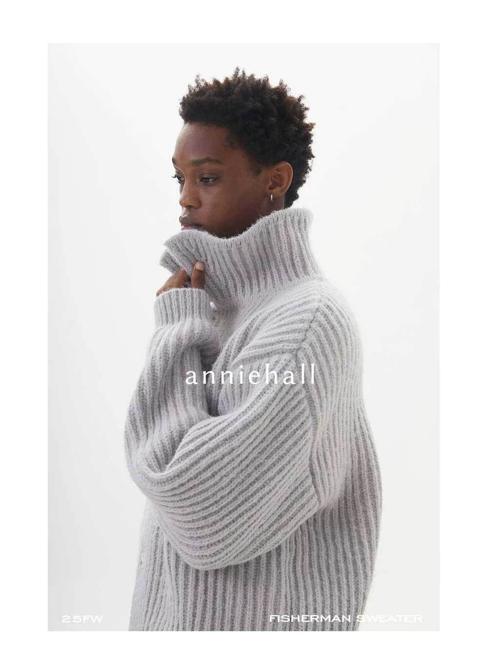 Anniehall Warm Large Lapel Thickened Sweater
