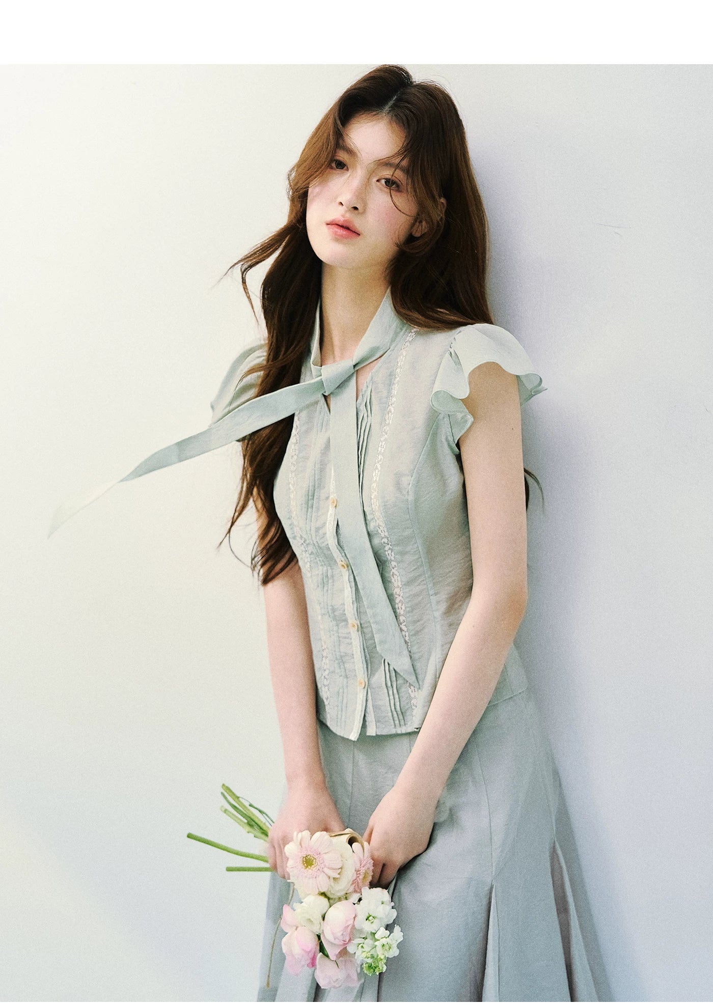 SunsetPark Streamer Ruffle Shirt Skirt Set