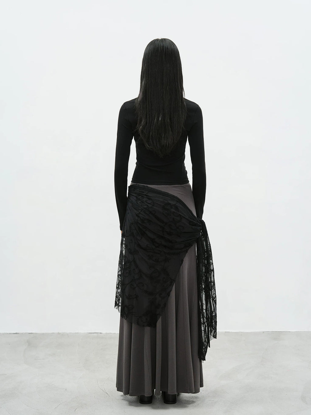 EIGHTHMONTH Lace Strap Irregular Long Dress