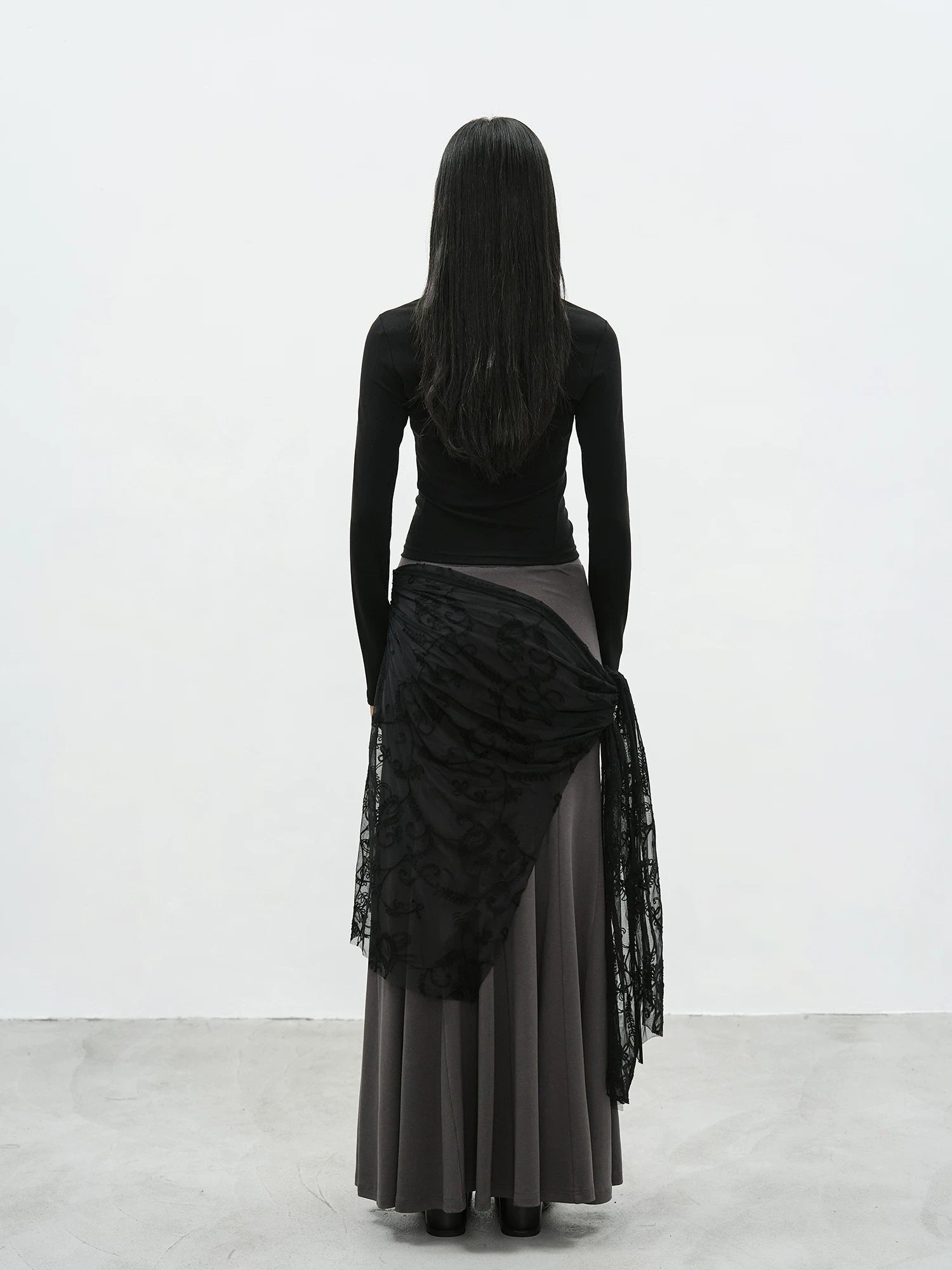 EIGHTHMONTH Lace Strap Irregular Long Dress