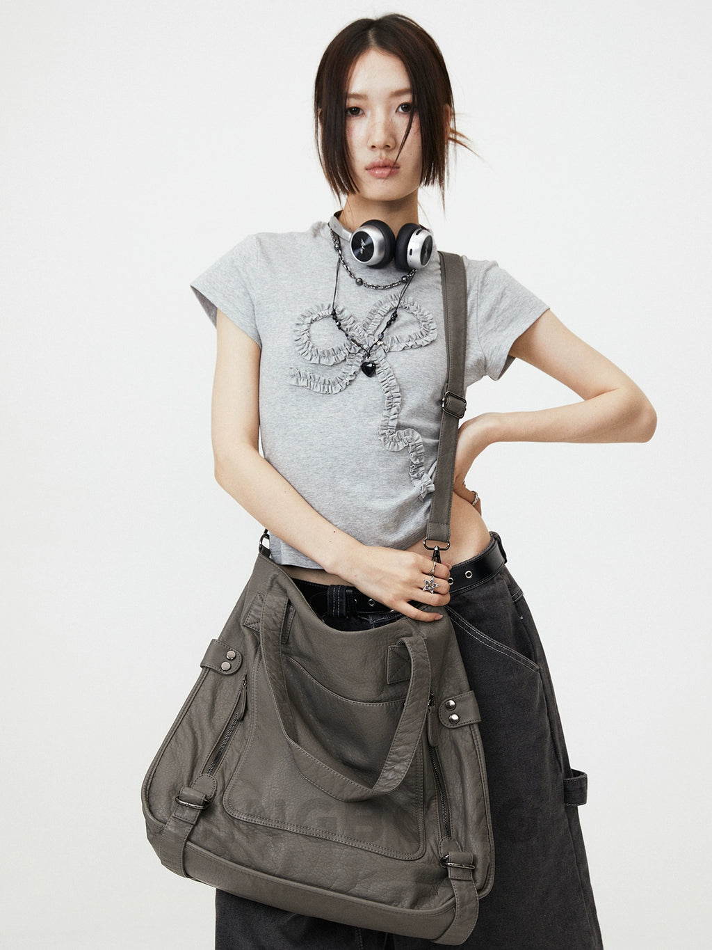 BINGBONG Large Capacity Shoulder Bag Y2k Messenger Bag