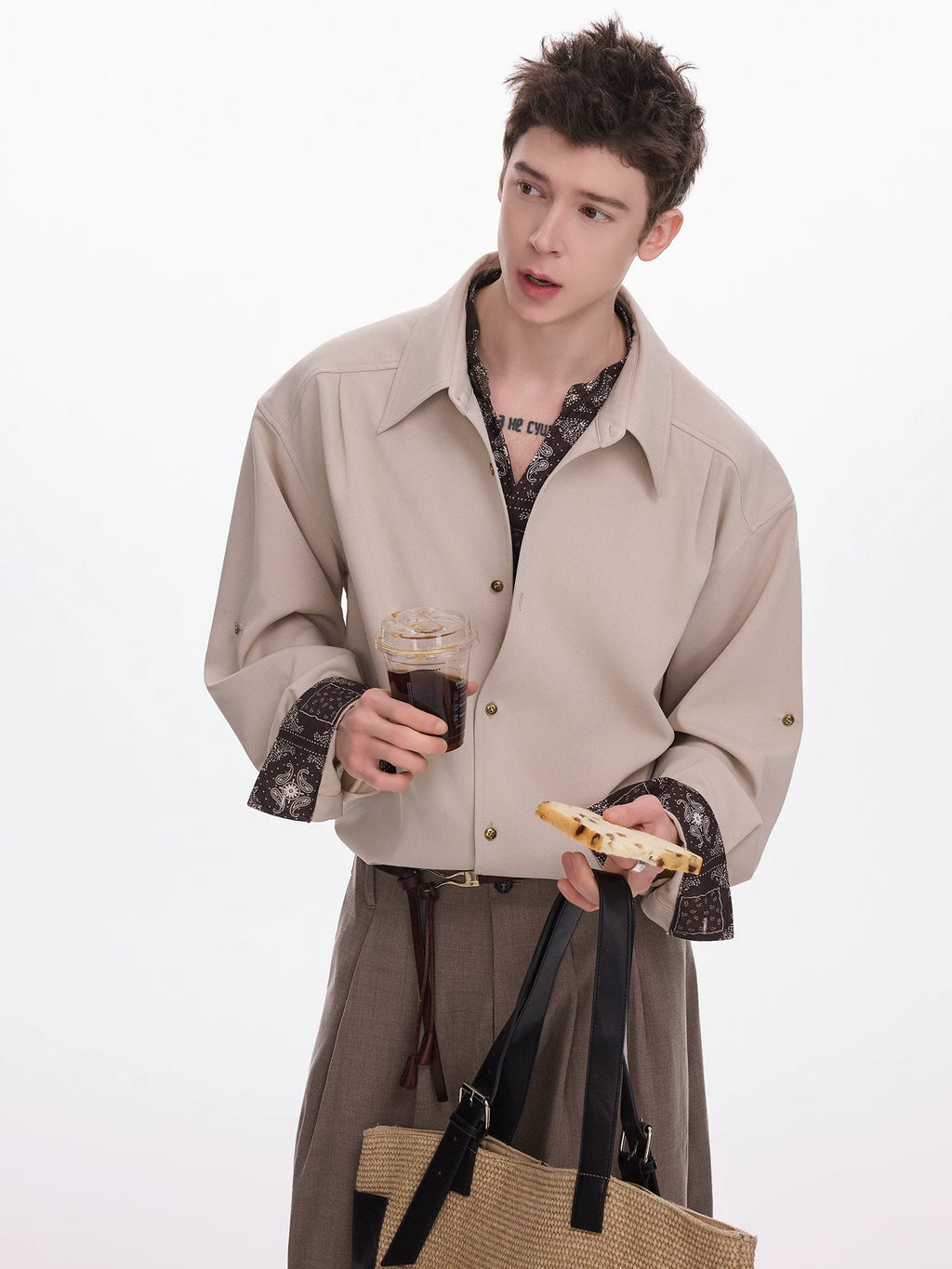 CHOR Vintage Cashew Print Long Sleeve Shirt