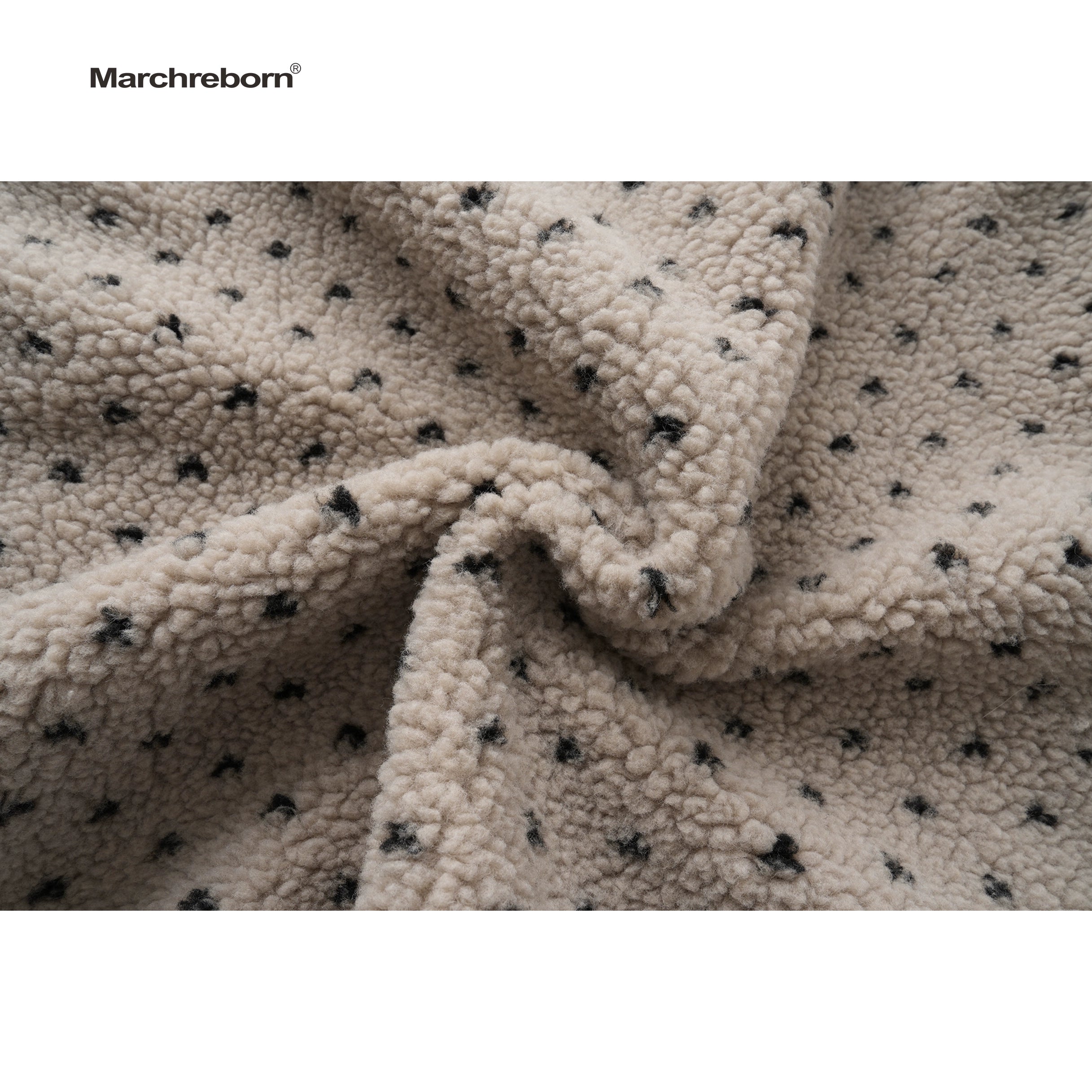 Mershier Vintage Lamb Faux Polka Dot Hooded Padded Jacket