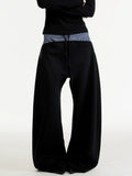 TRUQUEST Retro Drape Loose and Versatile Straight Casual Trousers