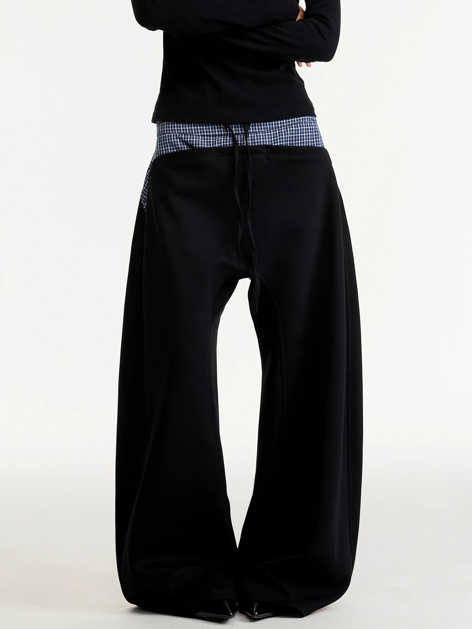 TRUQUEST Retro Drape Loose and Versatile Straight Casual Trousers