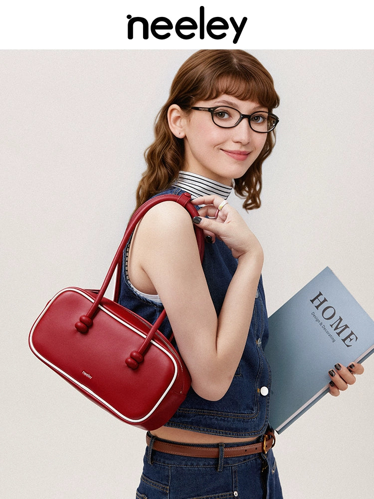 Neeley Contrast Versatile Leather Shoulder Underarm Bag