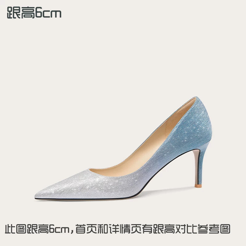 Lily Wei Gradual Change Shallow Mouth High-heeled Shoes