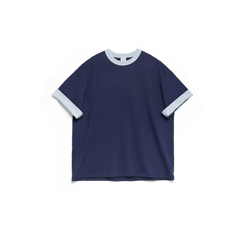 BPCALL Vintage Casual Flip Sleeve Tee