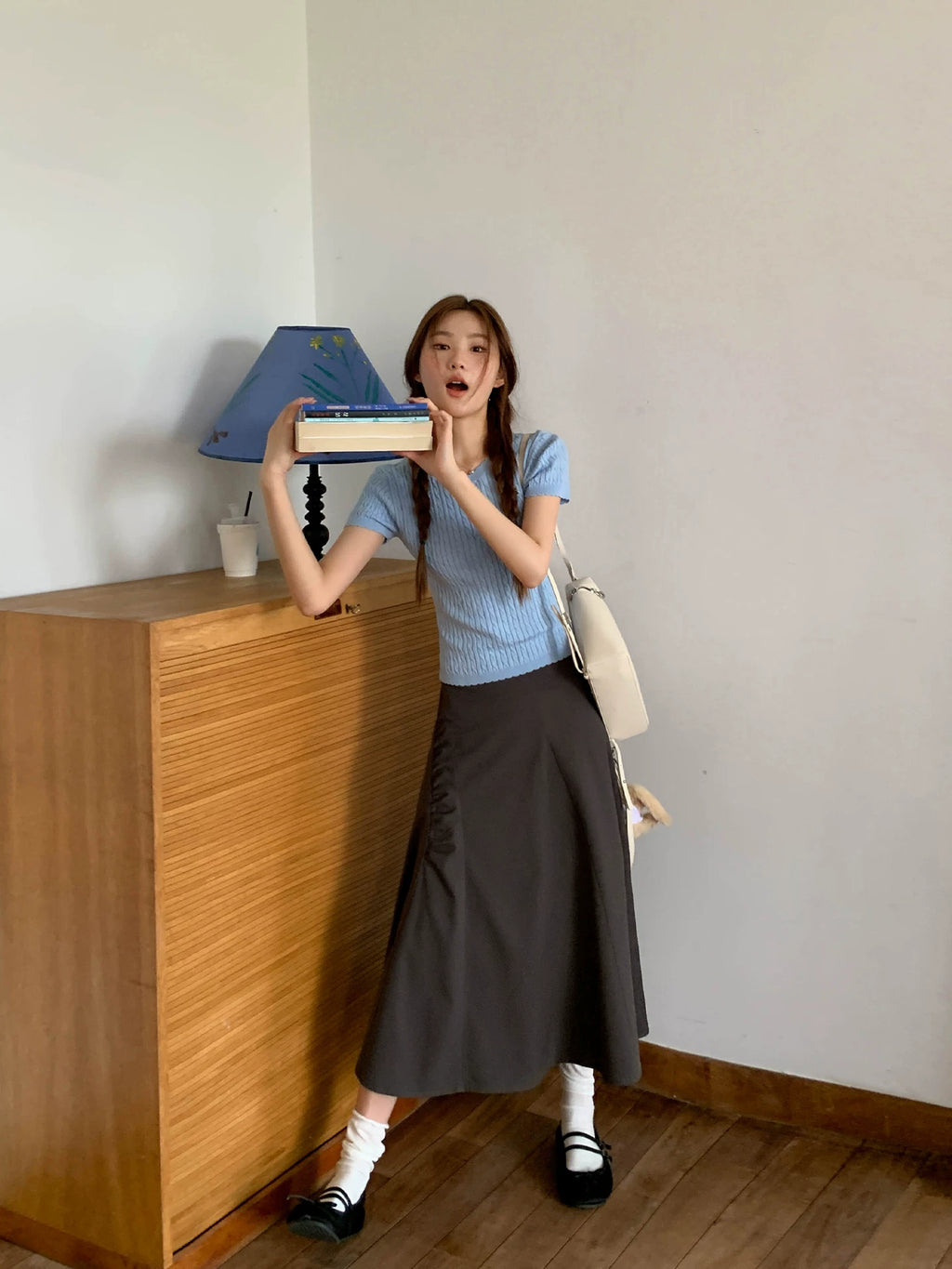 KANO Pleated Stitching Skirt