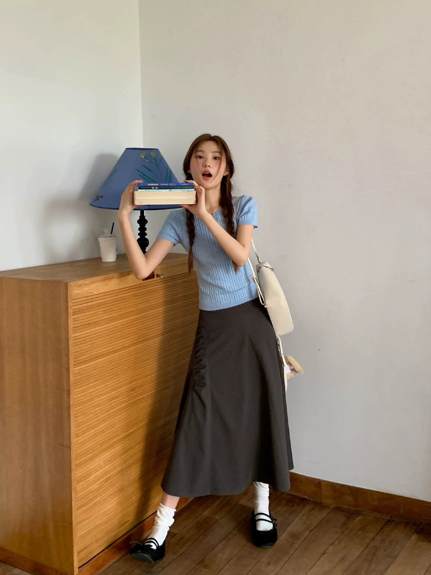 KANO Pleated Stitching Skirt