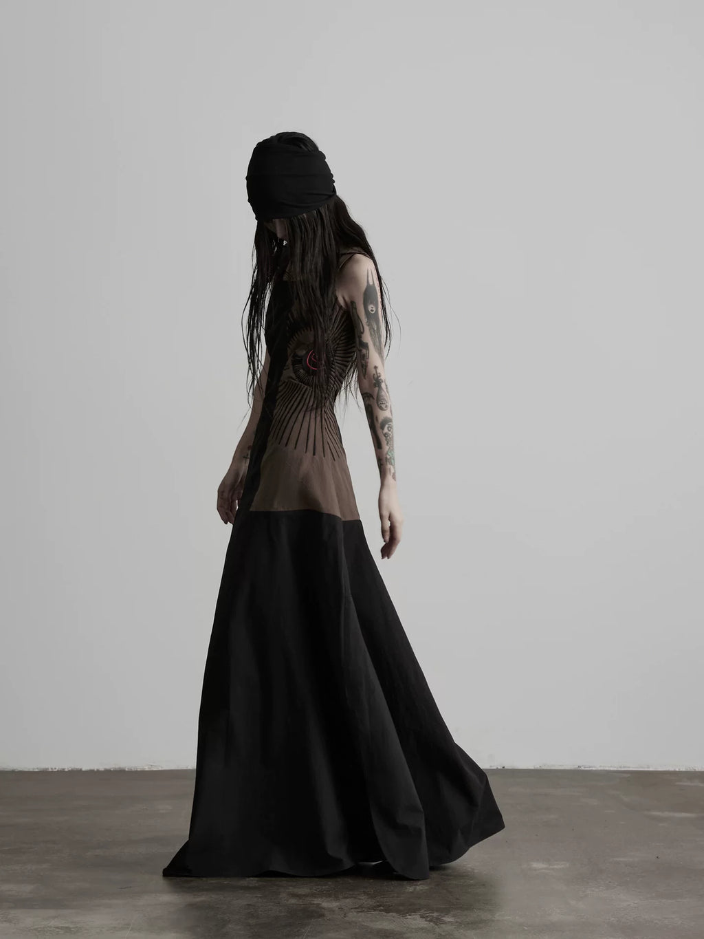 INDULGE Embroidered Square Neck Tank Top Long Skirt