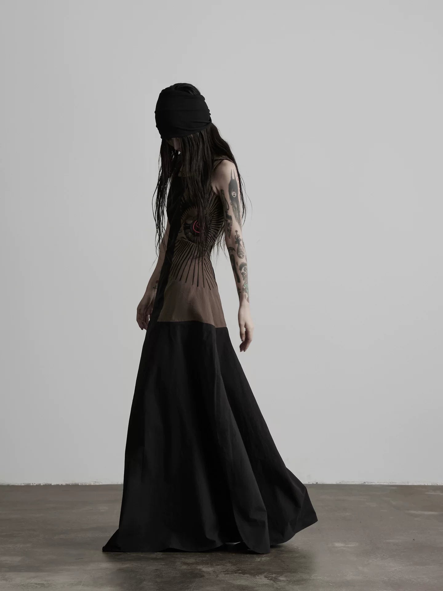 INDULGE Embroidered Square Neck Tank Top Long Skirt