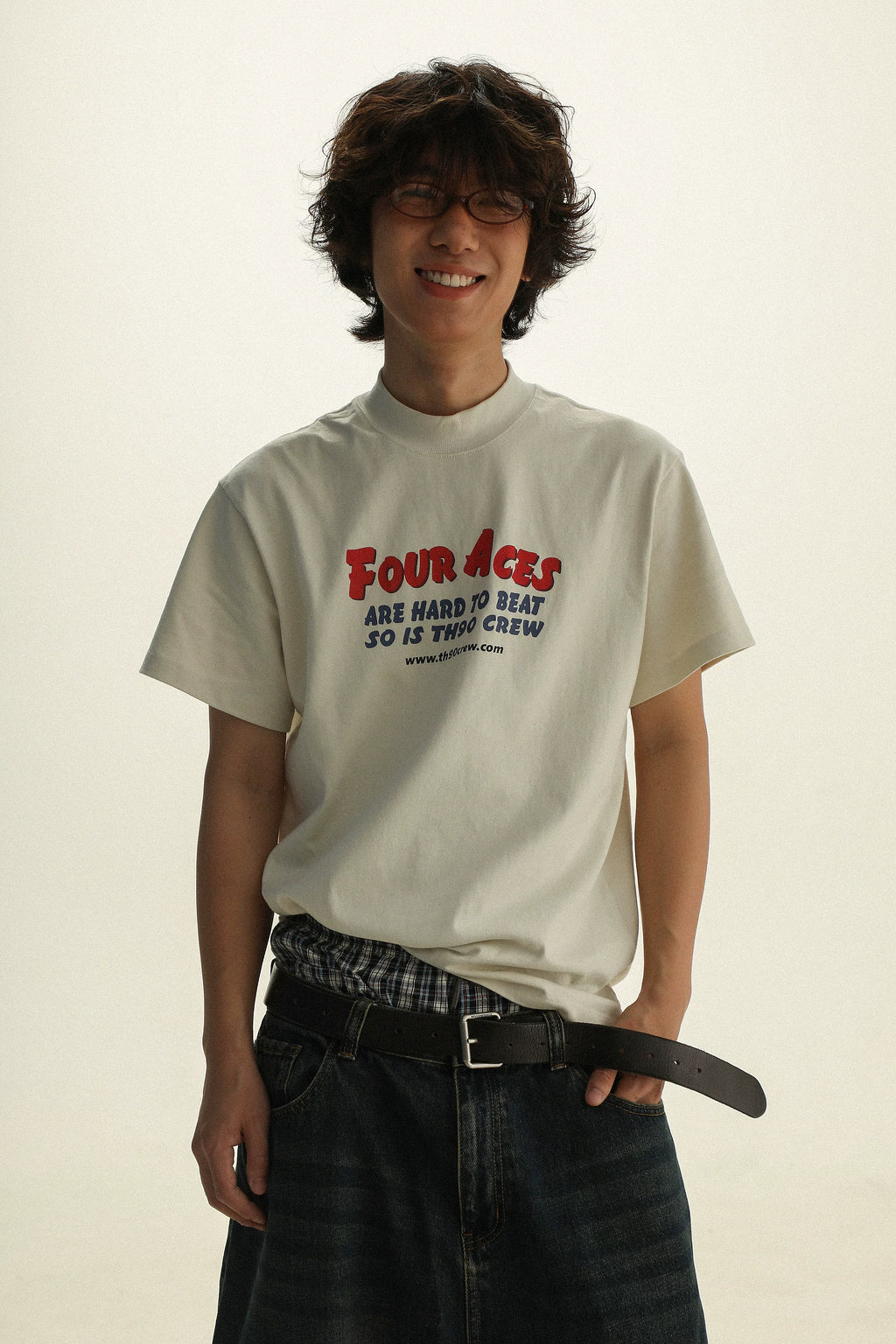 TH90CREW Retro Color Scheme with Semi-turtleneck Tee Inside