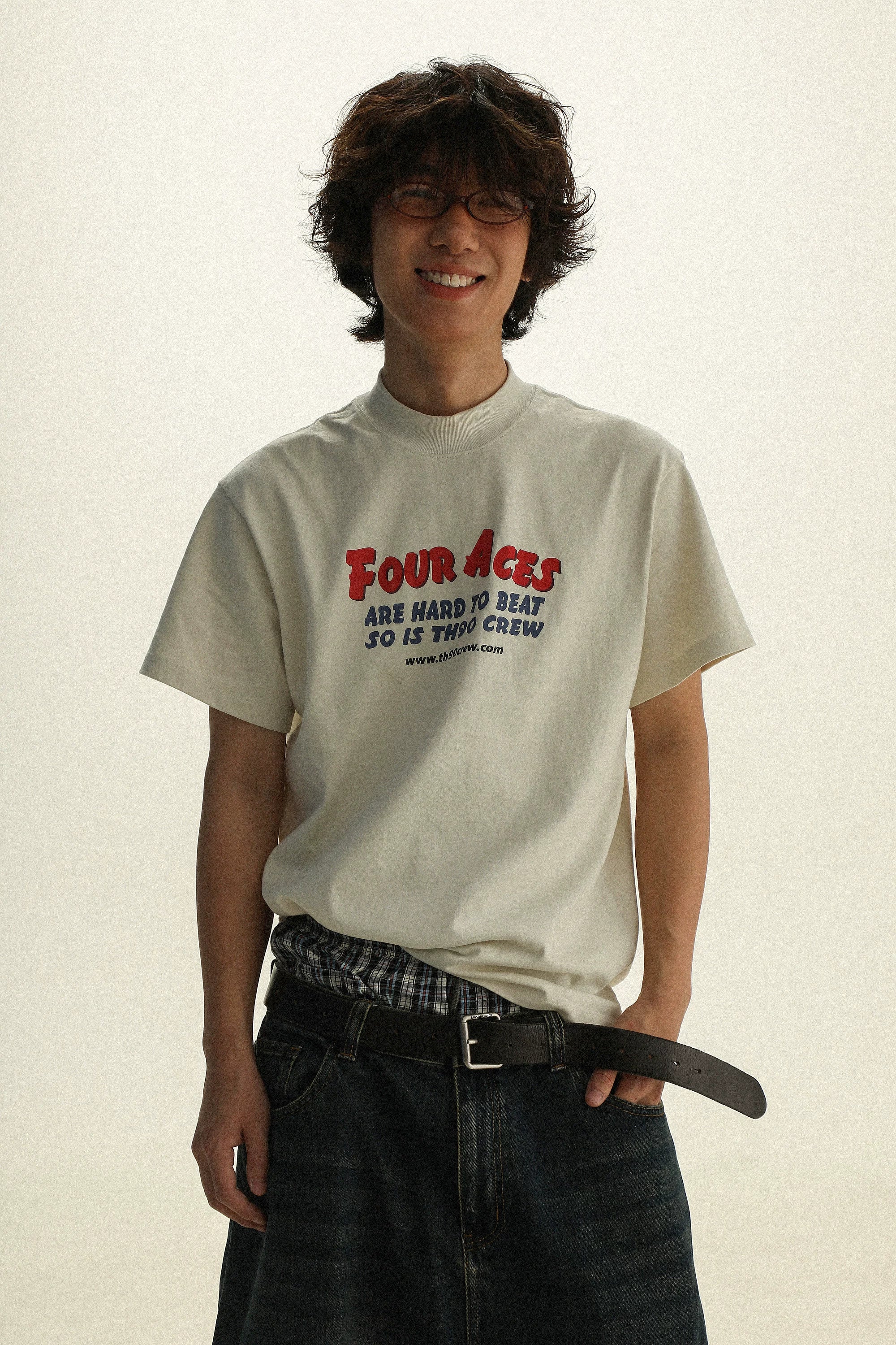 TH90CREW Retro Color Scheme with Semi-turtleneck Tee Inside