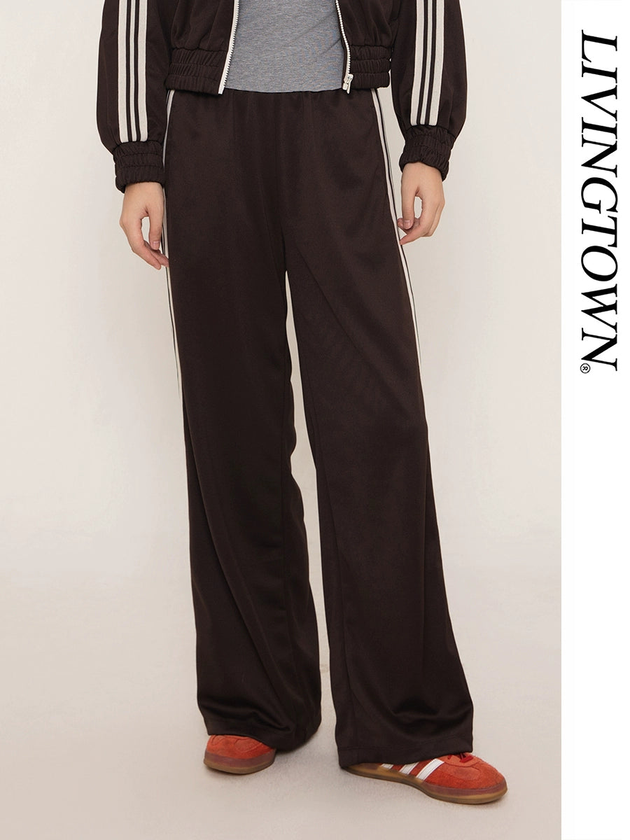 LIVINGTOWN Japanese Loose Casual Simple Striped Contrasting Pants