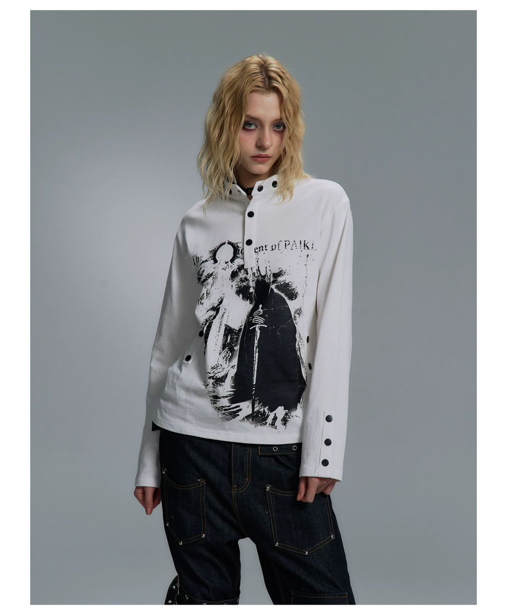 PAIKI Castle Print Casual Long Sleeve