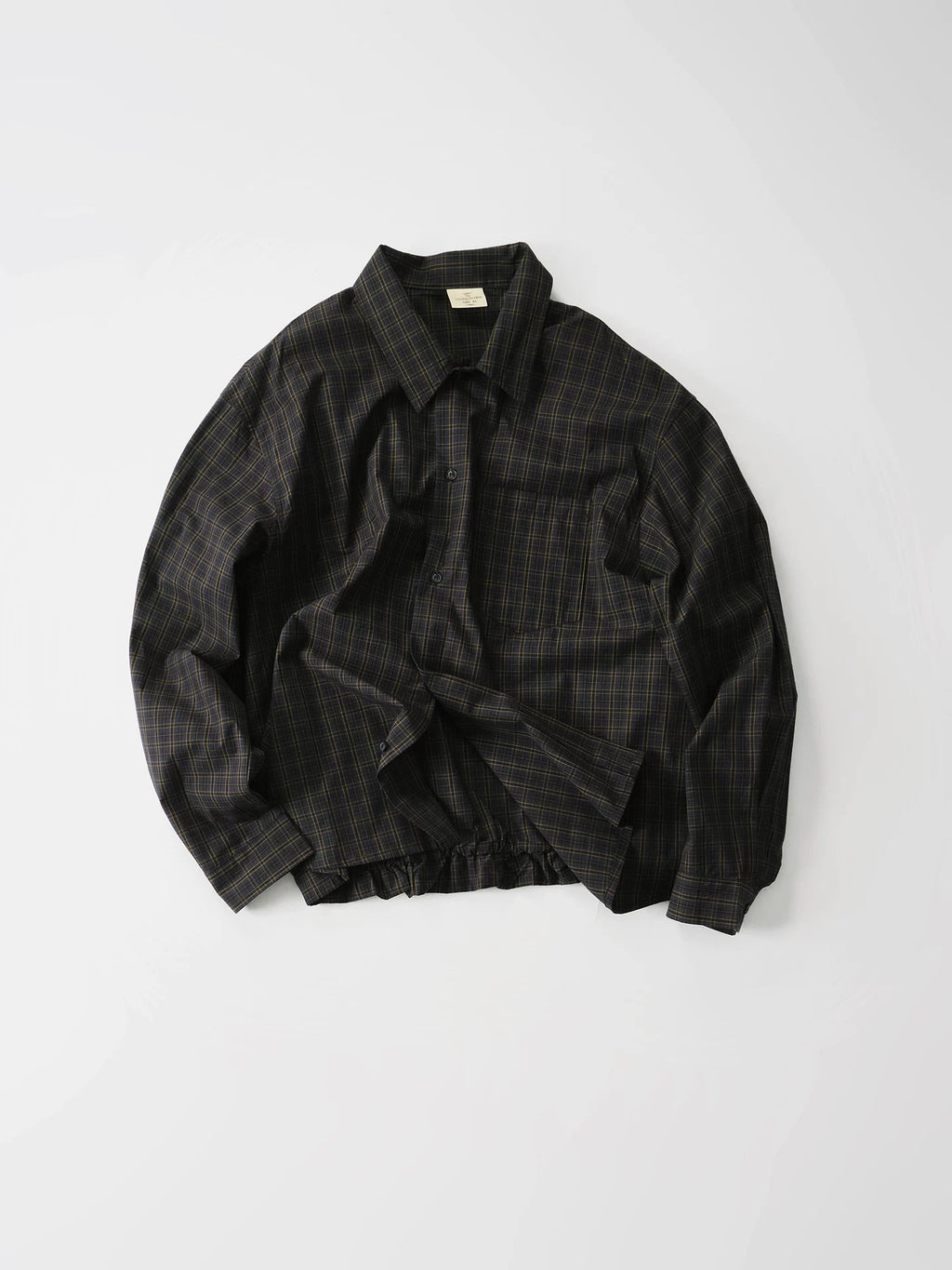 LIVINGTOWN Vintage Dark Check Loose Long-sleeved Shirt