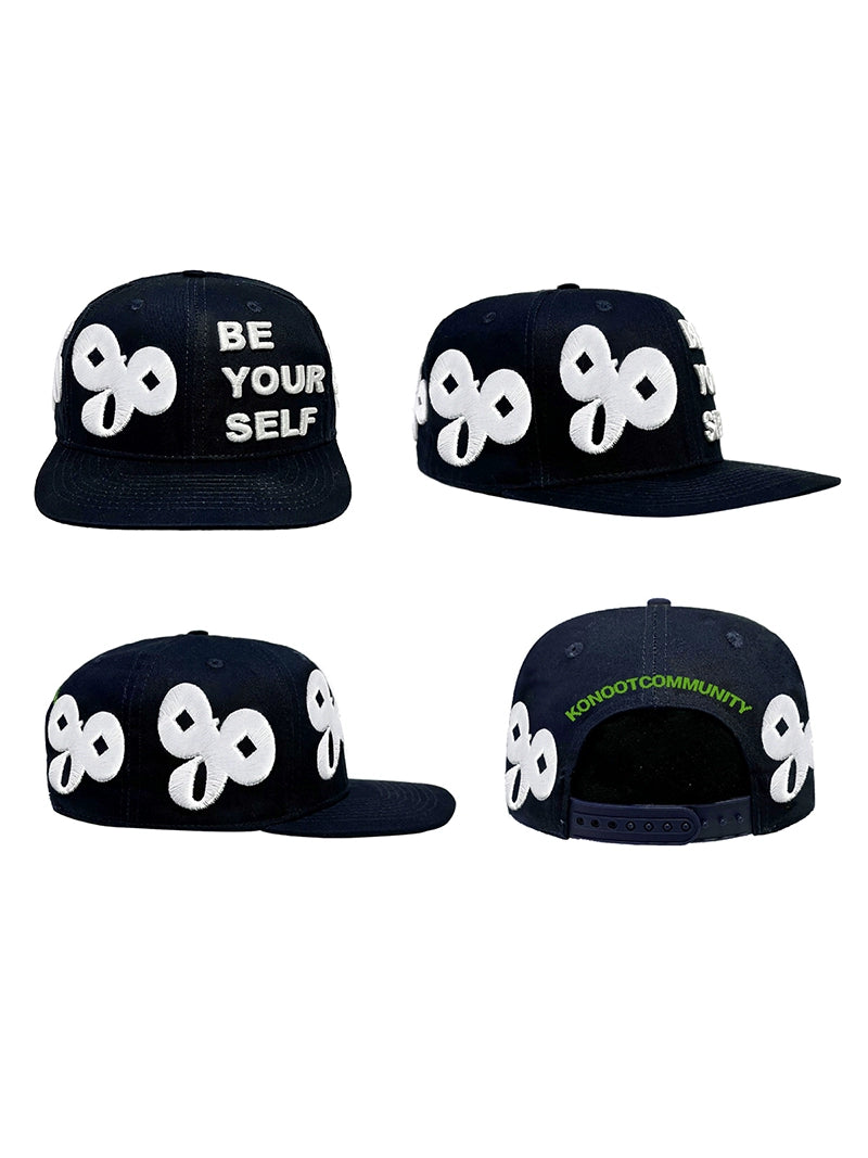 KONOOT Street Micro-bend Three-dimensional Embroidered Baseball Cap