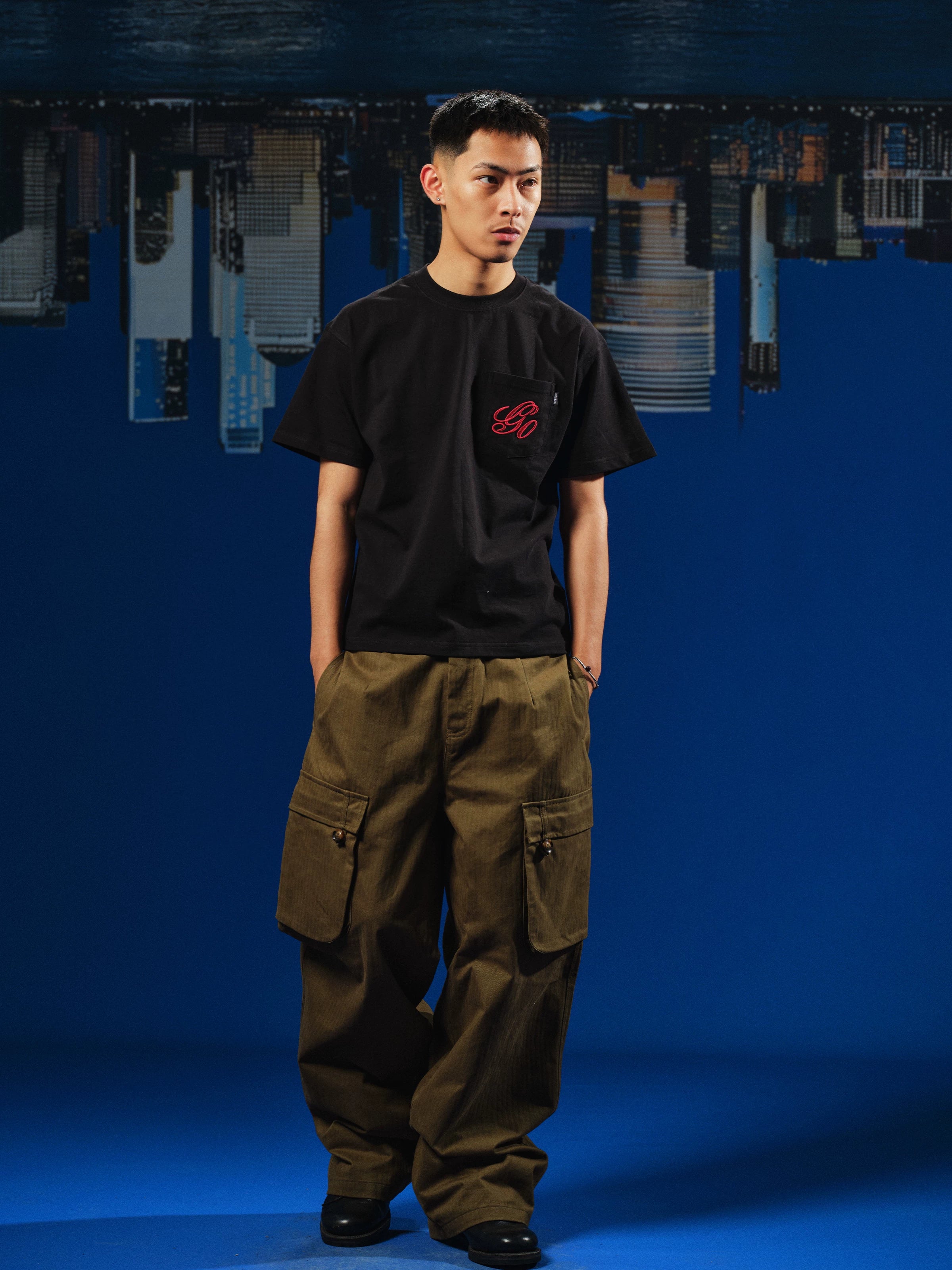 WebSurfGroupGO Sticker Bag Embroidery Loose Tee