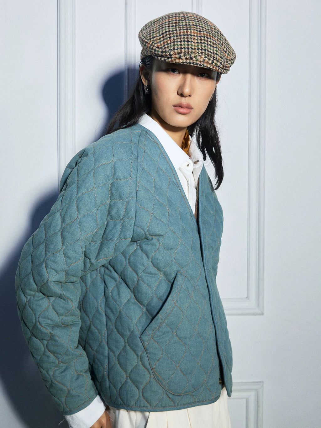 SOARIN Thermal V-neck Casual Tooling Rhombus Jacket