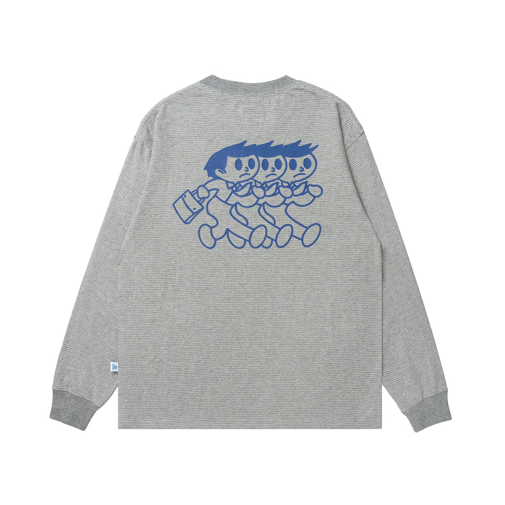 BENT IDEA Pinstripe Casual Versatile Long Sleeve
