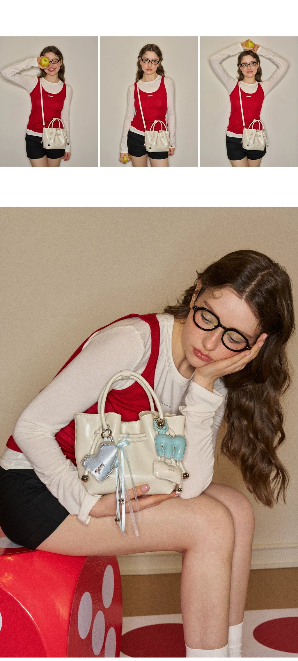 Muva Leather Hand-held Pleated Small Bag