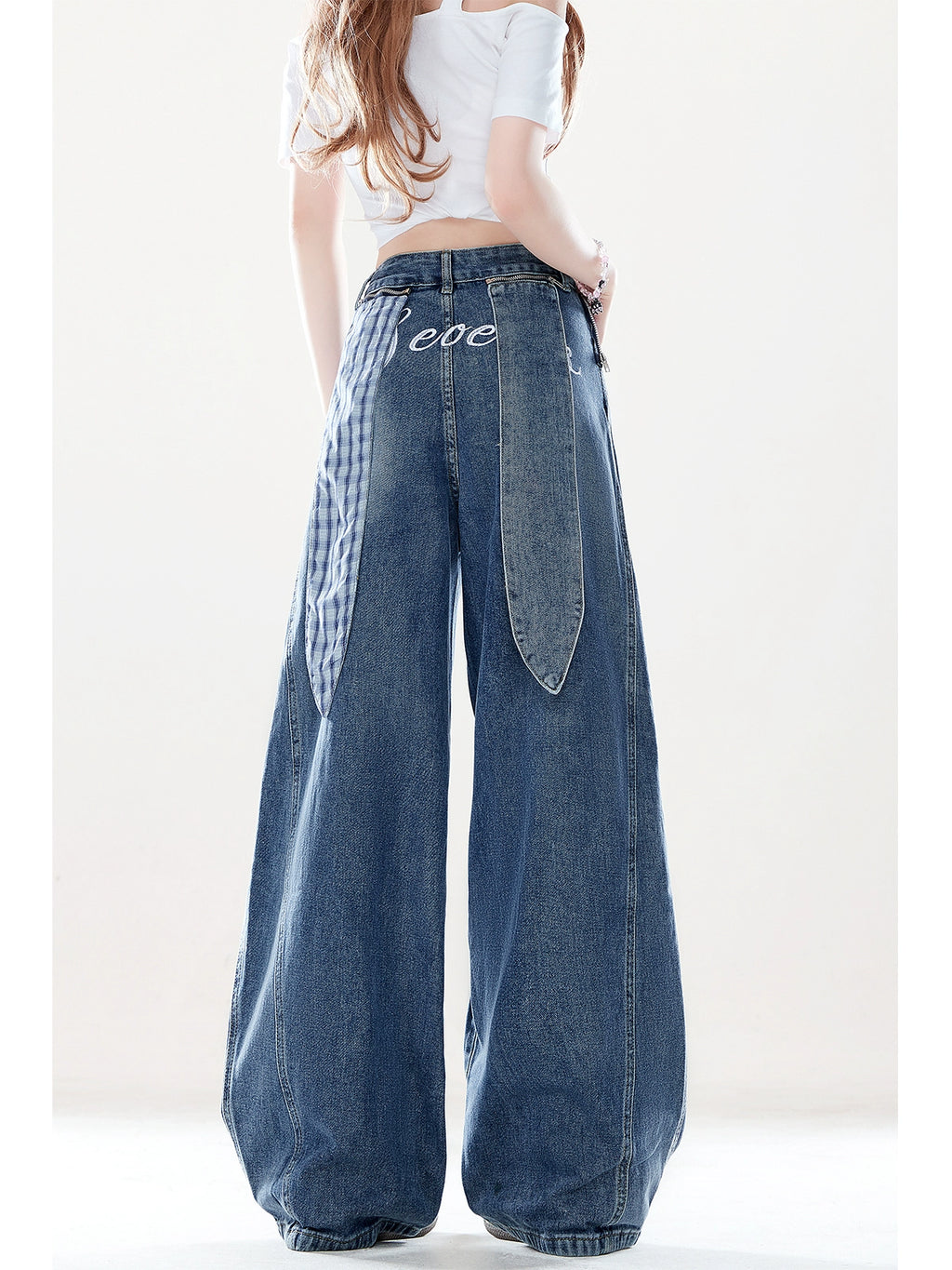 ZRSEE Vintage Scimitar Denim Casual Pants