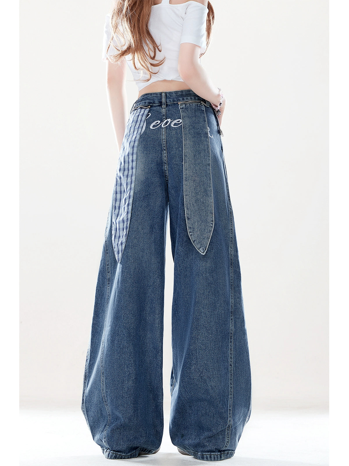 ZRSEE Vintage Scimitar Denim Casual Pants