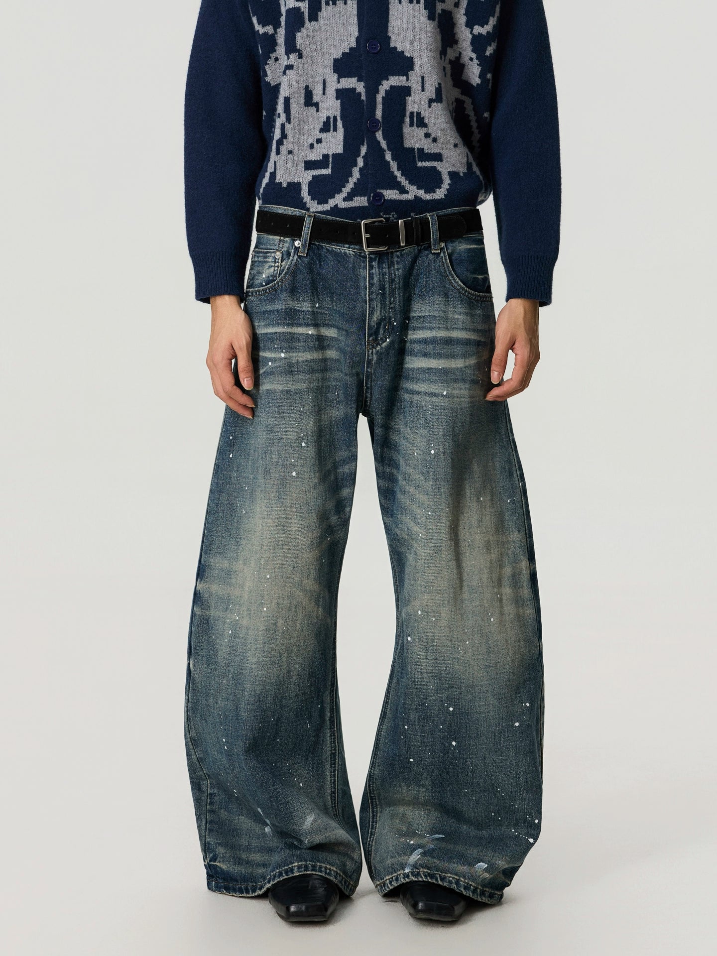 BTSG Retro Washed Cat Whisker Scimitar Jeans