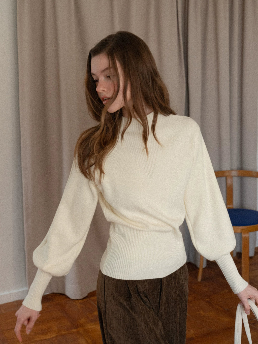 EGGKA Semi-turtleneck Slim-fit Thickened Knitted Sweater