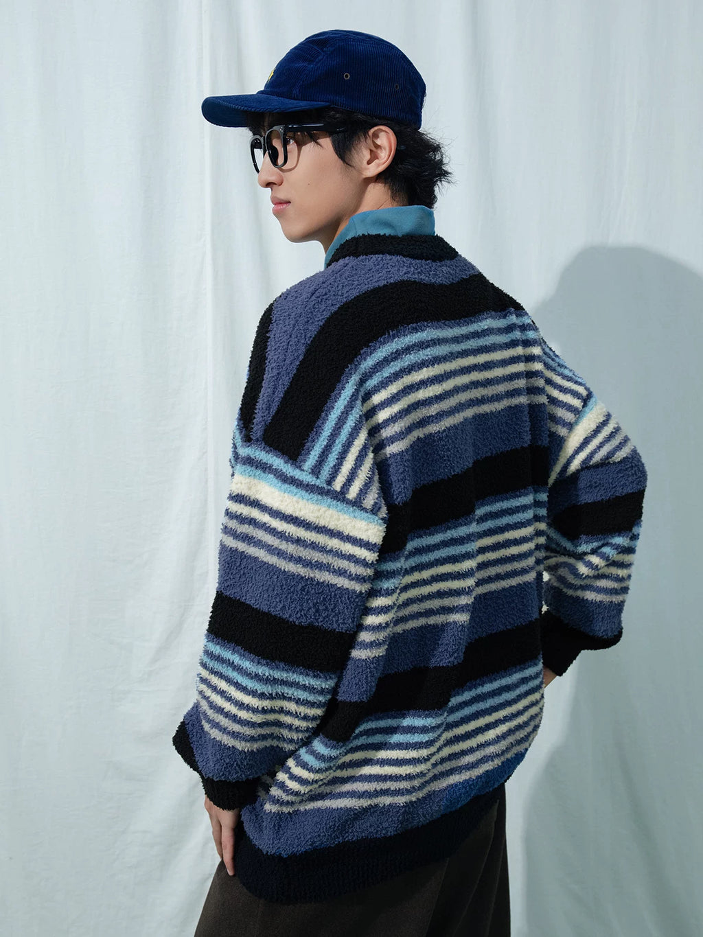 Mentmate Vintage Soft Waxy Contrast Striped Sweater