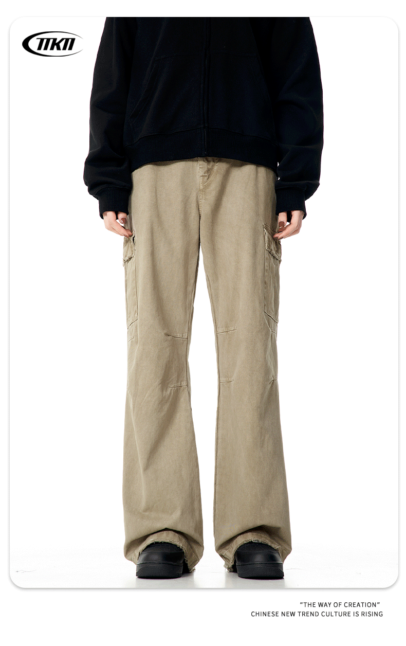 11KN Retro Old and Thin Straight Casual Pants