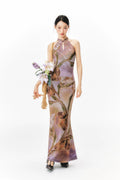 YEDM Floral Print Neck Dress