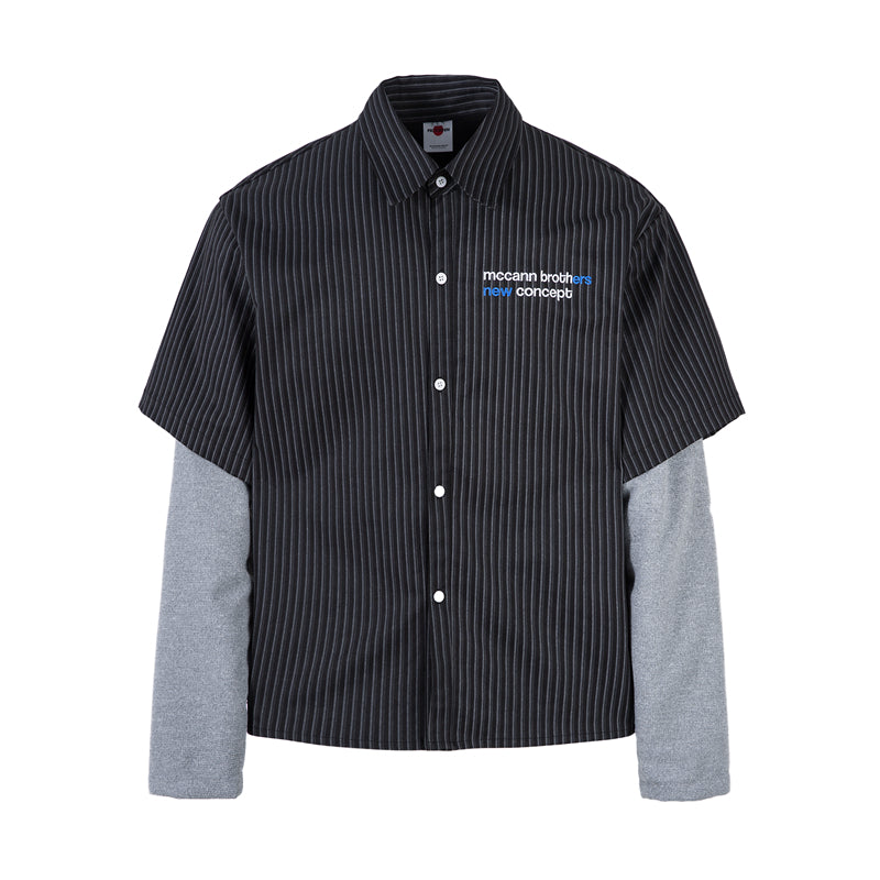 BTSG break two-piece striped shirt