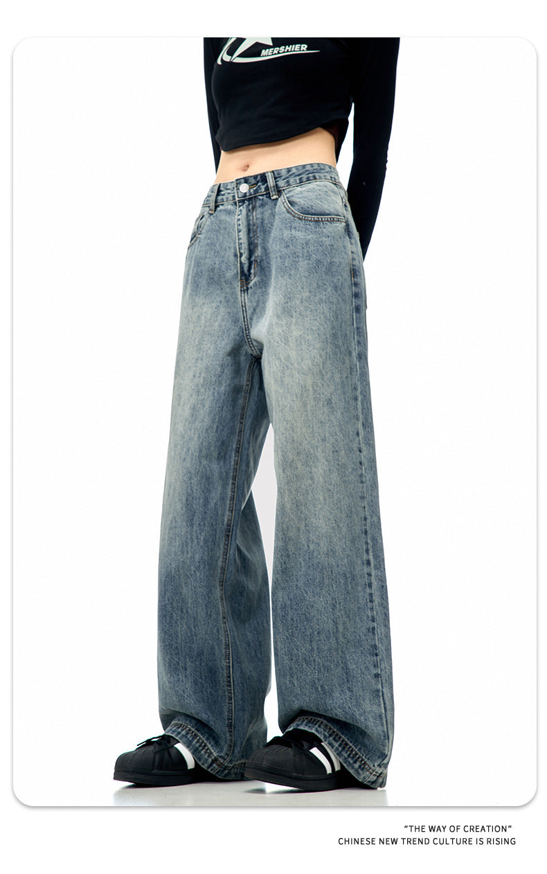 11KN Retro Straight Loose Versatile Jeans
