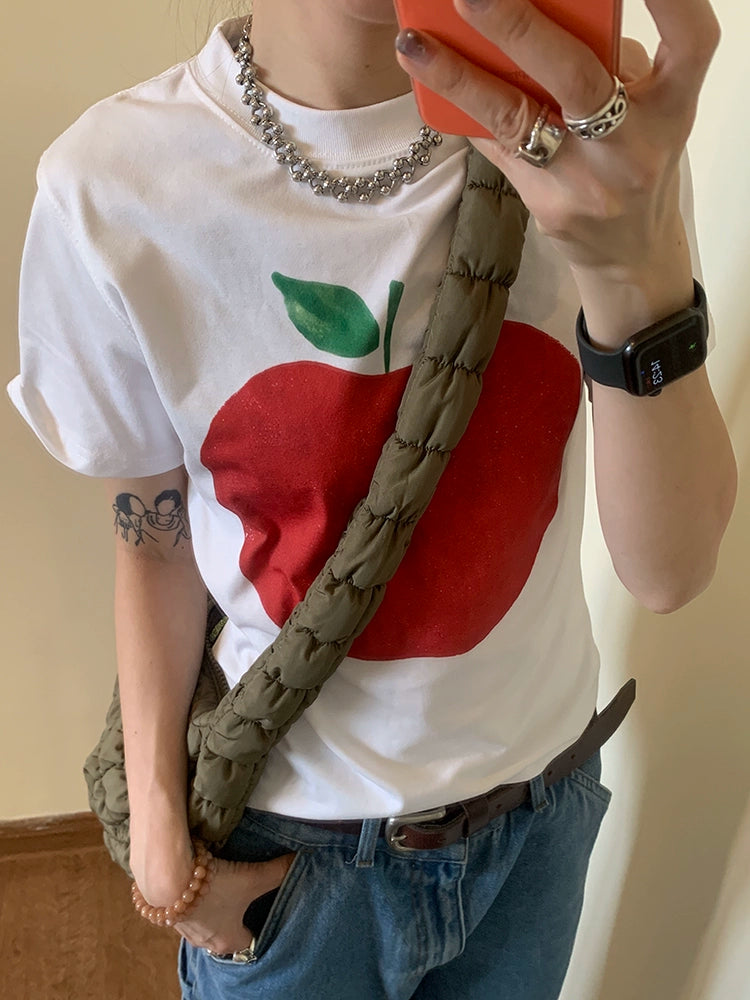 MMBBT Apple Print Crew Neck Tee