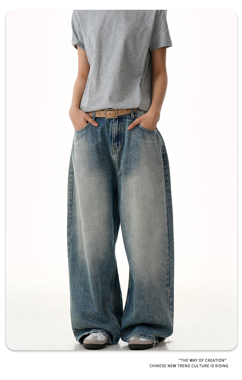 11KN Straight and Thin Three-dimensional Loose Jeans