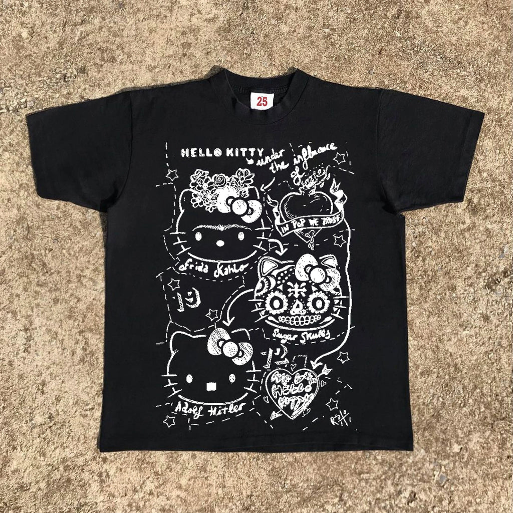 Wang Youbing Studio! Kitty 220g 100% Cotton Tee