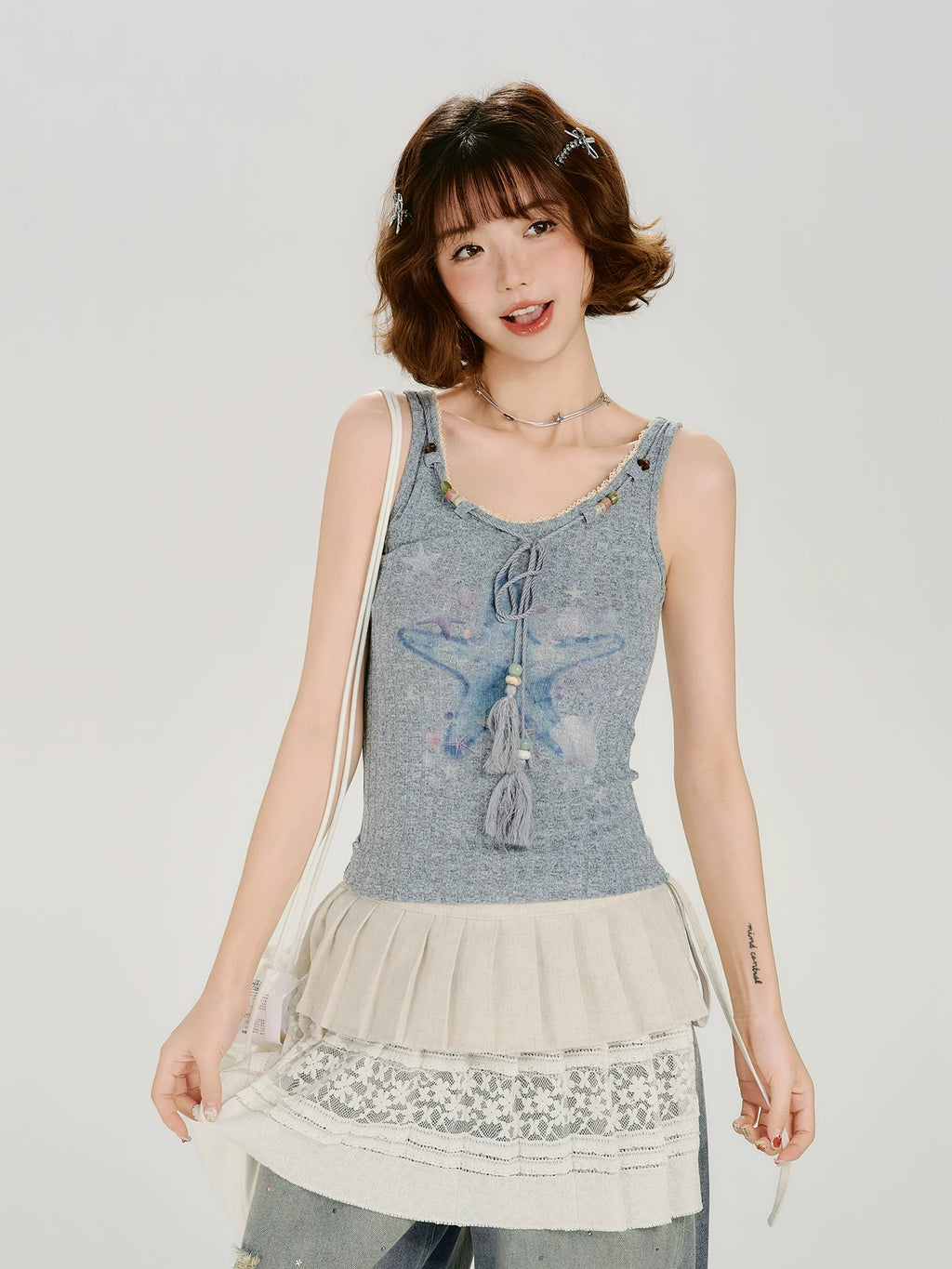 Girlyhalo Slim-fit Knitted Vest