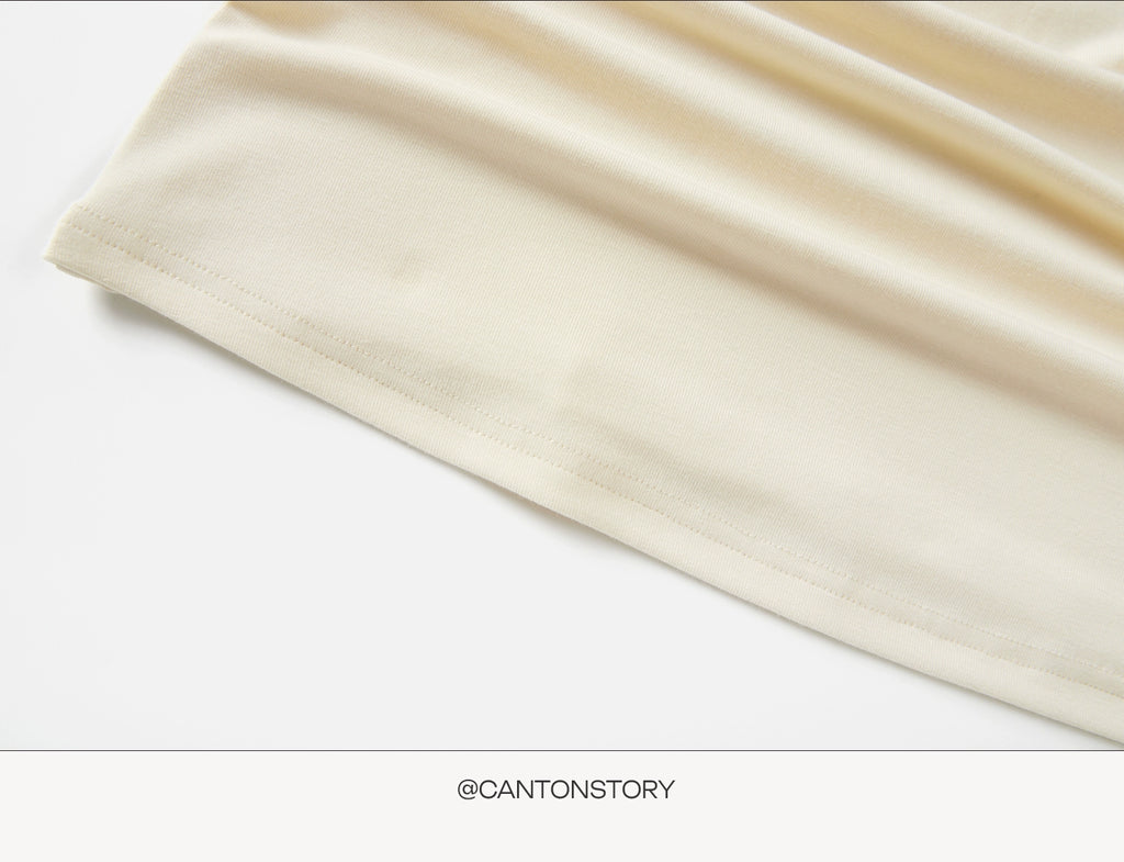 Cantonstory Bow Crew Neck Slim Sleeve