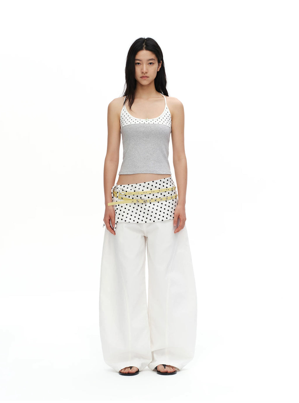 Oinimi Polka Dot Splicing I-shaped Vest