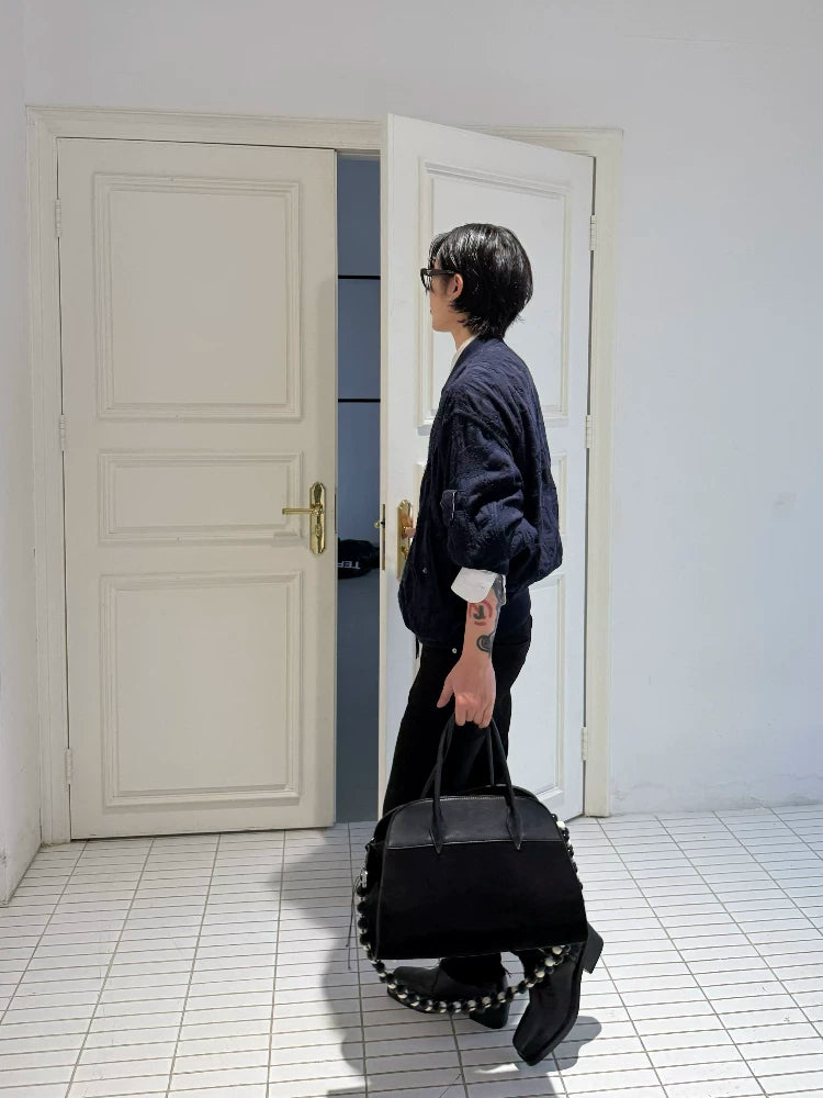TERRAINCOGNITA Suede Spliced Portable Tote Bag
