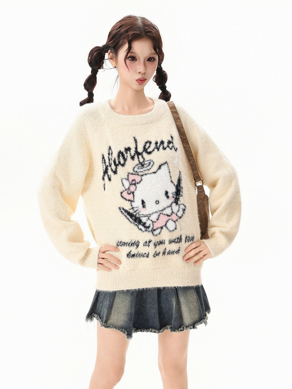 BF. BORFEND Cute Kitty Cat Crew Neck Sweater