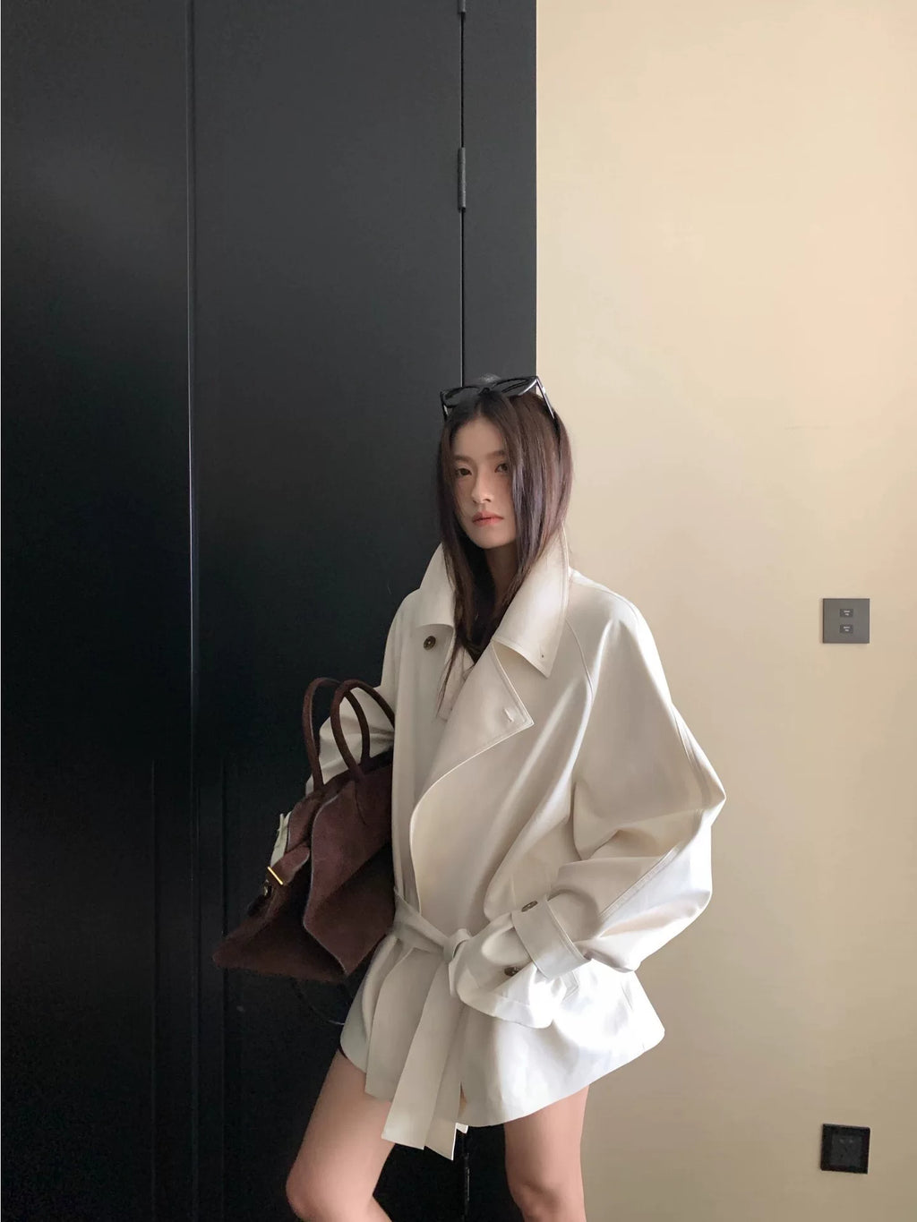 YOUNG KYLIN Lace-up High-end Casual Loose Korean Coat