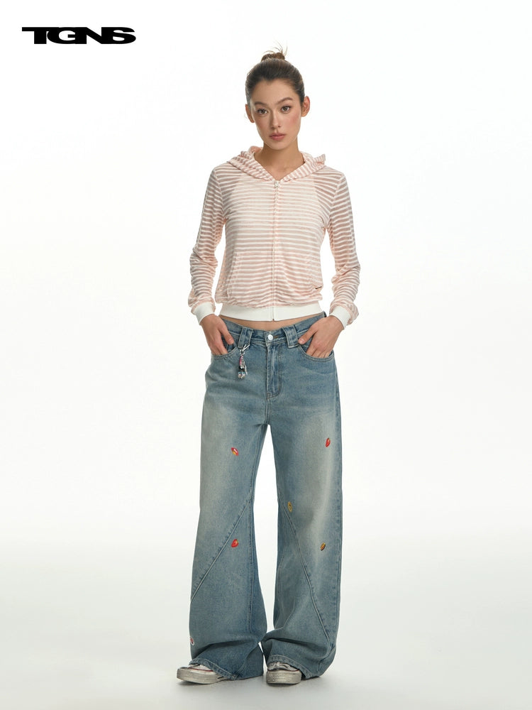 TGNS Striped Light and Thin Short Casual Jacket