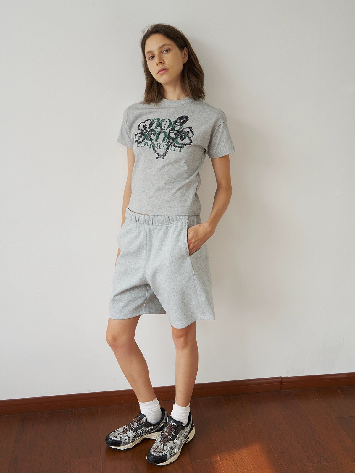 NOSD Casual Short Shoulder "Hand Painted Flower" Tee