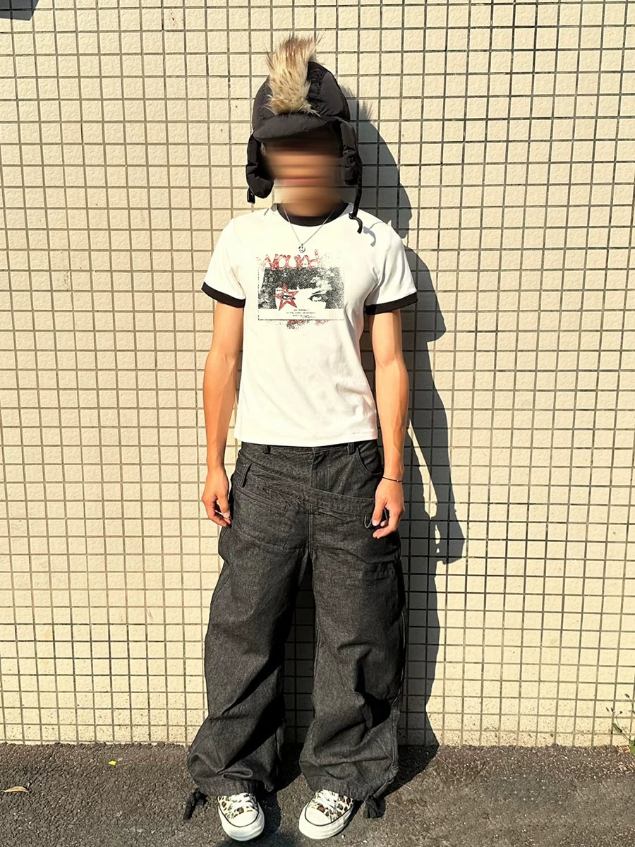 FTS Vintage Splicing Thread Printed Slim Tee